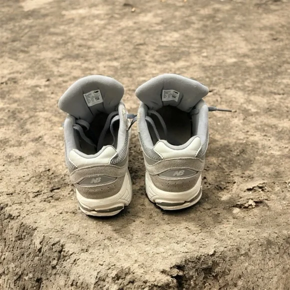 New Balance Kids Gray and White Sneakers - Picture 4 of 5